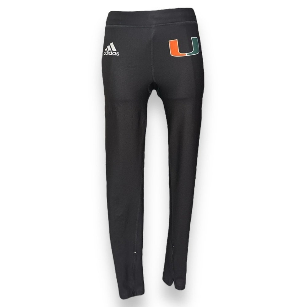 ADIDAS Black Compression Ankle Zip Leggings University of Miami